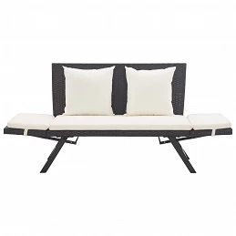 Acquista Panchina da Giardino con Cuscini 176 cm Nera in Polyrattan con riferimento GHV-46230 della ditta GARDENHOME