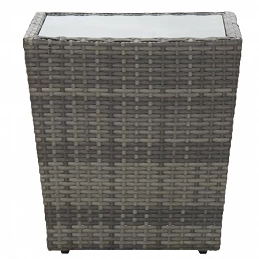 Acquista Tavolino Grigio 41,5x41,5x43 cm in Polyrattan e Vetro Temperato con riferimento GHV-46196 della ditta GARDENHOME