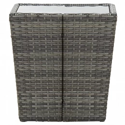 Acquista Tavolino Grigio 41,5x41,5x43 cm in Polyrattan e Vetro Temperato con riferimento GHV-46196 della ditta GARDENHOME