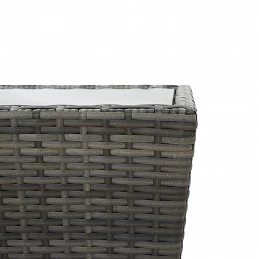 Acquista Tavolino Grigio 41,5x41,5x43 cm in Polyrattan e Vetro Temperato con riferimento GHV-46196 della ditta GARDENHOME
