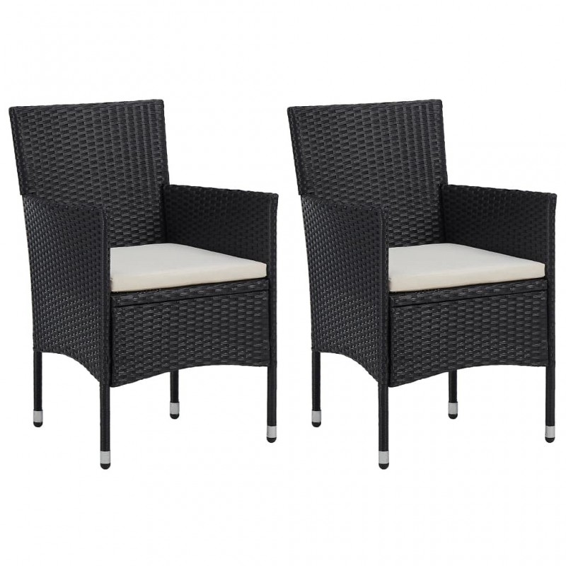 Acquista Set Sedie da Pranzo per Giardino 2 Pz in Polyrattan Nero con riferimento GHV-46179 della ditta GARDENHOME