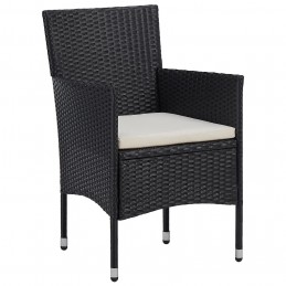 Acquista Set Sedie da Pranzo per Giardino 2 Pz in Polyrattan Nero con riferimento GHV-46179 della ditta GARDENHOME