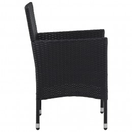 Acquista Set Sedie da Pranzo per Giardino 2 Pz in Polyrattan Nero con riferimento GHV-46179 della ditta GARDENHOME