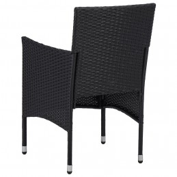 Acquista Set Sedie da Pranzo per Giardino 2 Pz in Polyrattan Nero con riferimento GHV-46179 della ditta GARDENHOME