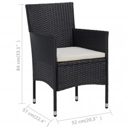 Acquista Set Sedie da Pranzo per Giardino 2 Pz in Polyrattan Nero con riferimento GHV-46179 della ditta GARDENHOME