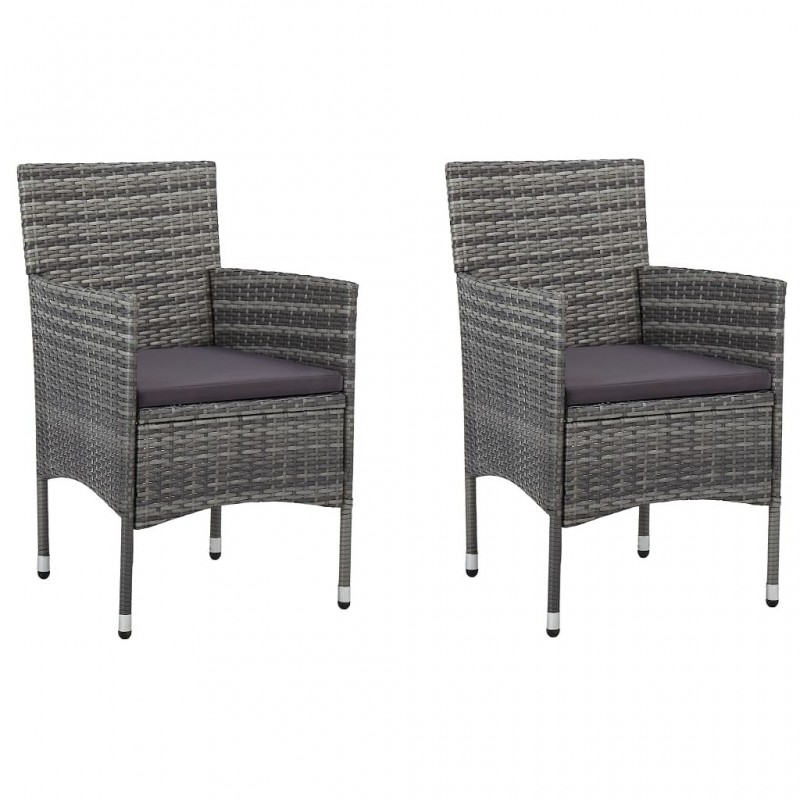 Acquista Sedie da Pranzo per Giardino 2 pz in Polyrattan Grigio con riferimento GHV-46180 della ditta GARDENHOME