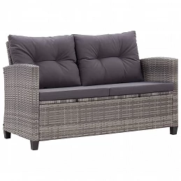 Acquista Divano da Giardino 2 Posti con Cuscini Grigio 124 cm Polyrattan con riferimento GHV-46154 della ditta GARDENHOME