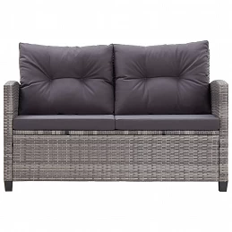Acquista Divano da Giardino 2 Posti con Cuscini Grigio 124 cm Polyrattan con riferimento GHV-46154 della ditta GARDENHOME