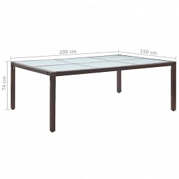 Acquista Tavolo da Pranzo da Giardino Marrone 200x150x74cm in Polyrattan con riferimento GHV-46128 della ditta GARDENHOME
