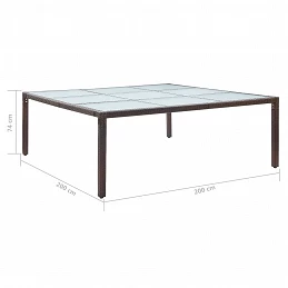 Acquista Tavolo da Giardino Marrone 200x200x74 cm in Polyrattan con riferimento GHV-46131 della ditta GARDENHOME
