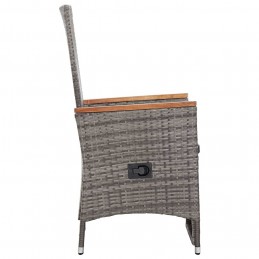 Acquista Sedie da Giardino Reclinabili 2 pz e Cuscini Polyrattan Grigio con riferimento GHV-46045 della ditta GARDENHOME