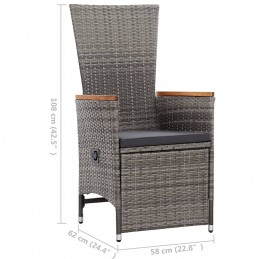 Acquista Sedie da Giardino Reclinabili 2 pz e Cuscini Polyrattan Grigio con riferimento GHV-46045 della ditta GARDENHOME
