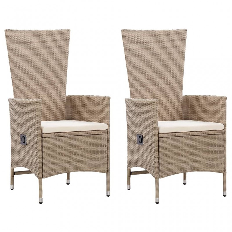 Acquista Sedie da Esterno 2 pz con Cuscini in Polyrattan Beige con riferimento GHV-46063 della ditta GARDENHOME