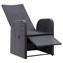 Acquista Sedia da Giardino Reclinabile con Cuscino in Polyrattan Nero con riferimento GHV-46066 della ditta GARDENHOME