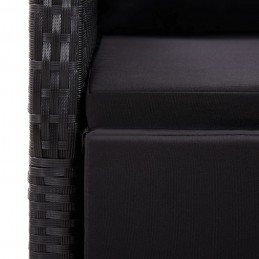 Acquista Sedia da Giardino Reclinabile con Cuscino in Polyrattan Nero con riferimento GHV-46066 della ditta GARDENHOME