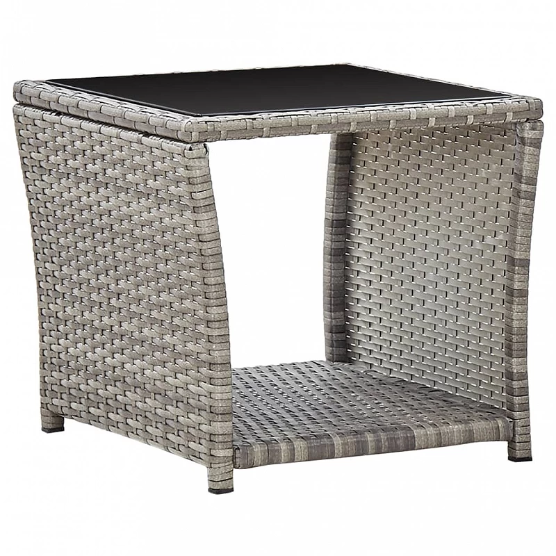 Acquista Tavolino da Caffè Grigio 45x45x40 cm in Polyrattan e Vetro con riferimento GHV-46068 della ditta GARDENHOME