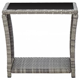 Acquista Tavolino da Caffè Grigio 45x45x40 cm in Polyrattan e Vetro con riferimento GHV-46068 della ditta GARDENHOME