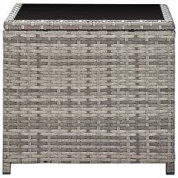 Acquista Tavolino da Caffè Grigio 45x45x40 cm in Polyrattan e Vetro con riferimento GHV-46068 della ditta GARDENHOME