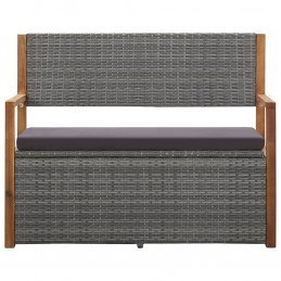 Acquista Cassapanca 110 cm in Polyrattan e Legno Massello Acacia Grigia con riferimento GHV-46011 della ditta GARDENHOME