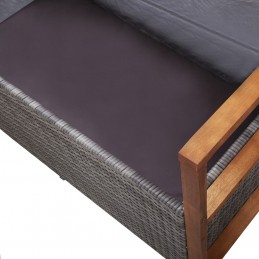 Acquista Cassapanca 110 cm in Polyrattan e Legno Massello Acacia Grigia con riferimento GHV-46011 della ditta GARDENHOME