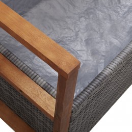 Acquista Cassapanca 110 cm in Polyrattan e Legno Massello Acacia Grigia con riferimento GHV-46011 della ditta GARDENHOME