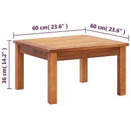 Acquista Tavolino da Caffè per Giardino 60x60x36 cm Legno di Acacia con riferimento GHV-46004 della ditta GARDENHOME