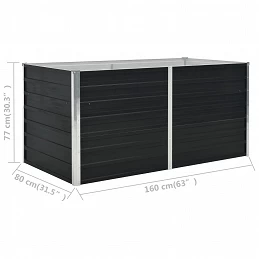 Acquista Fioriera Rialzata Antracite 160x80x77 cm in Acciaio Zincato con riferimento GHV-45722 della ditta GARDENHOME