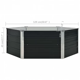 Acquista Fioriera Antracite 129x129x45 cm in Acciaio Zincato con riferimento GHV-45723 della ditta GARDENHOME