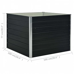 Acquista Fioriera Rialzata Antracite 100x100x77 cm in Acciaio Zincato con riferimento GHV-45725 della ditta GARDENHOME