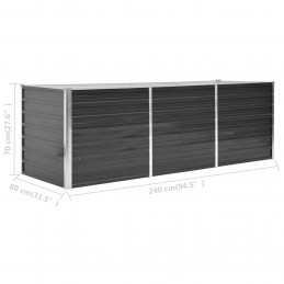 Acquista Fioriera per Giardino Antracite 240x80x77 cm in Acciaio Zincato con riferimento GHV-45726 della ditta GARDENHOME