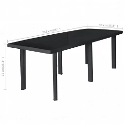 Acquista Tavolo da Giardino Antracite 216x90x72 cm in Plastica con riferimento GHV-45597 della ditta GARDENHOME