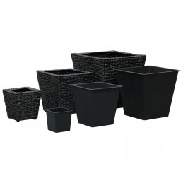 Acquista Letti Rialzati da Giardino 3 pz in Giacinto Intrecciato Nero con riferimento GHV-45573 della ditta GARDENHOME