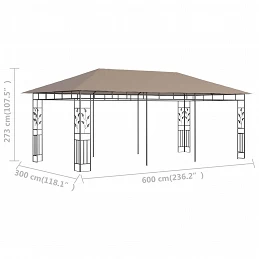 Acquista Gazebo con Zanzariera 6x3x2,73 m Talpa 180 g/m² con riferimento GHV-312253 della ditta GARDENHOME