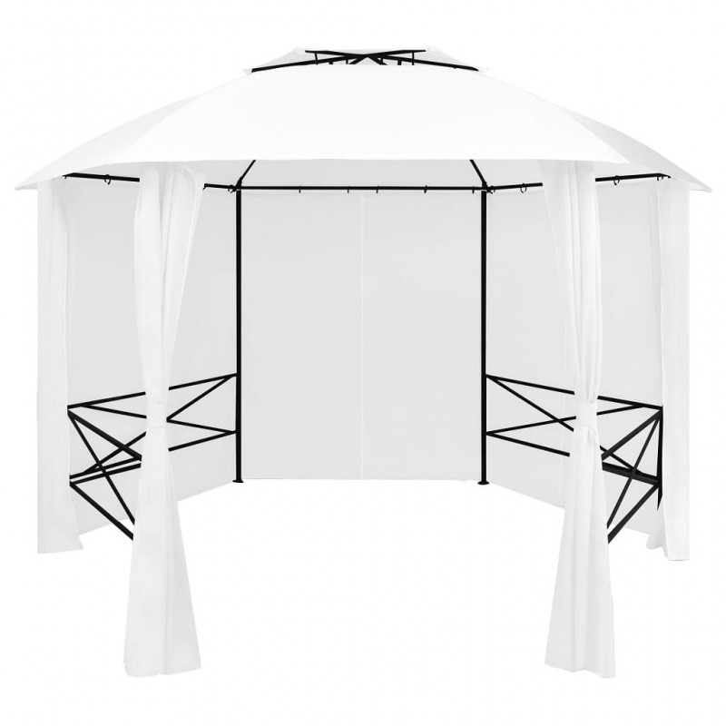 Acquista Gazebo da Giardino con Tende 360x312x265 cm Bianco 180 g/m² con riferimento GHV-312234 della ditta GARDENHOME