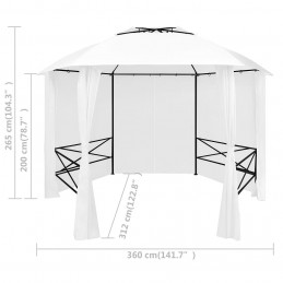 Acquista Gazebo da Giardino con Tende 360x312x265 cm Bianco 180 g/m² con riferimento GHV-312234 della ditta GARDENHOME