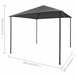 Acquista Gazebo 3x3 m Antracite in Tessuto e Acciaio 180 g/m² con riferimento GHV-312240 della ditta GARDENHOME