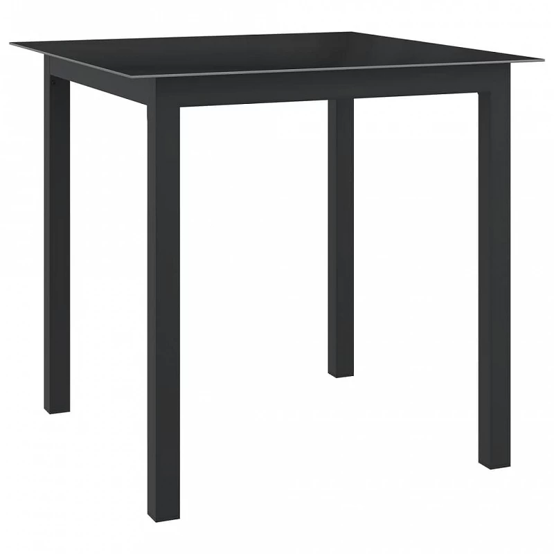 Acquista Tavolo da Giardino Nero 80x80x74 cm in Alluminio e Vetro con riferimento GHV-312200 della ditta GARDENHOME