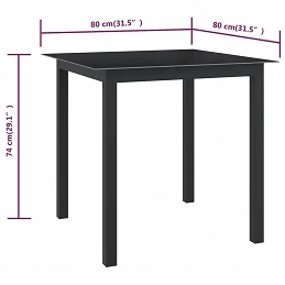 Acquista Tavolo da Giardino Nero 80x80x74 cm in Alluminio e Vetro con riferimento GHV-312200 della ditta GARDENHOME