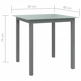 Acquista Tavolo da Giardino Antracite 80x80x74 cm in Alluminio e Vetro con riferimento GHV-312203 della ditta GARDENHOME