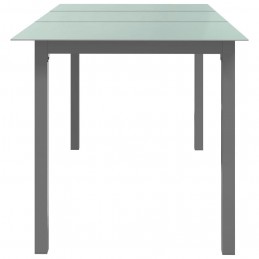 Acquista Tavolo da Giardino Grigio Chiaro 150x90x74cm Alluminio e Vetro con riferimento GHV-312204 della ditta GARDENHOME