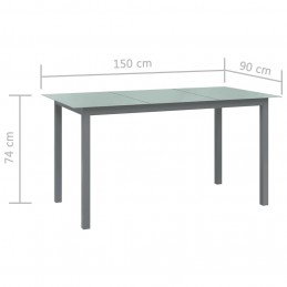 Acquista Tavolo da Giardino Grigio Chiaro 150x90x74cm Alluminio e Vetro con riferimento GHV-312204 della ditta GARDENHOME