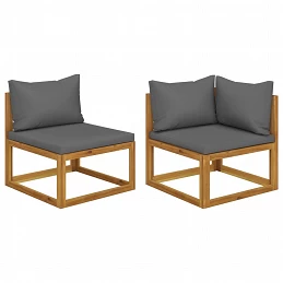 Acquista Set Divani da Giardino 2 pz con Cuscini Grigio Scuro in Acacia con riferimento GHV-311856 della ditta GARDENHOME