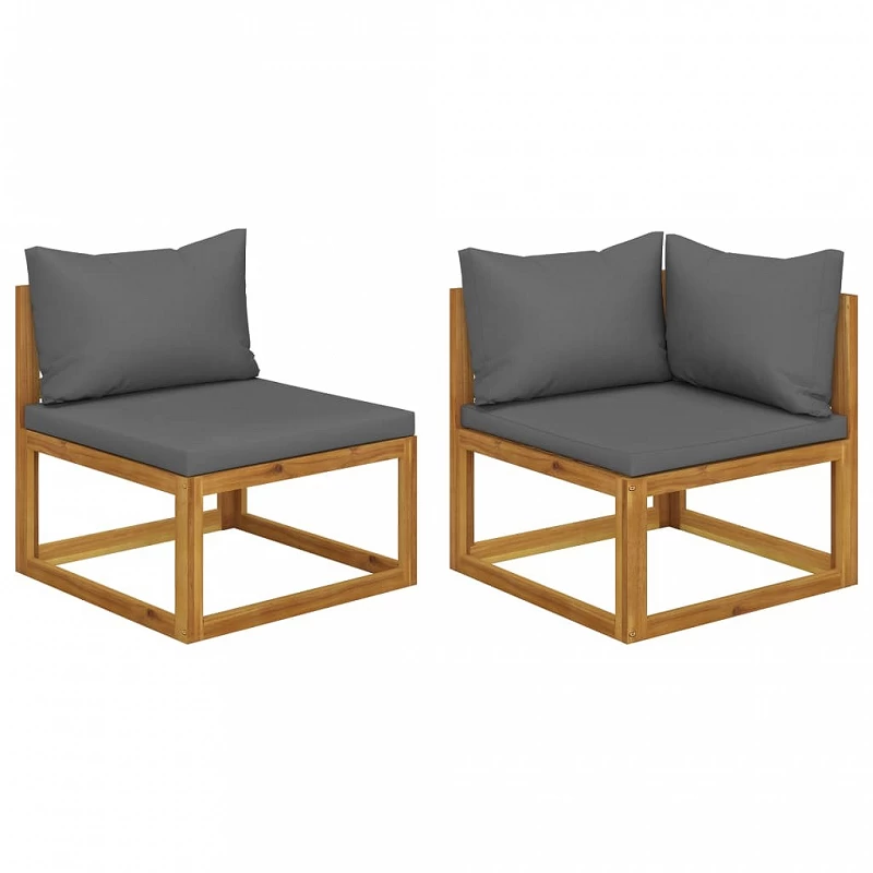 Acquista Set Divani da Giardino 2 pz con Cuscini Grigio Scuro in Acacia con riferimento GHV-311856 della ditta GARDENHOME