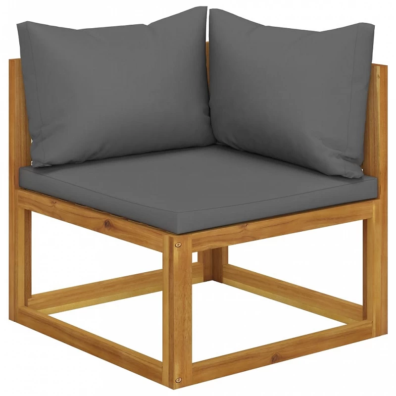 Acquista Divano Angolare Modulare Cuscini Grigio Scuro Massello Acacia con riferimento GHV-311860 della ditta GARDENHOME