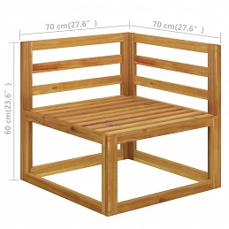 Acquista Divano Angolare Modulare Cuscini Grigio Scuro Massello Acacia con riferimento GHV-311860 della ditta GARDENHOME