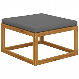 Acquista Poggiapiedi con Cuscino Grigio Scuro in Massello d'Acacia con riferimento GHV-311864 della ditta GARDENHOME