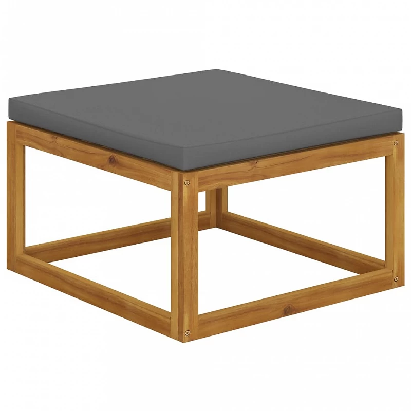 Acquista Poggiapiedi con Cuscino Grigio Scuro in Massello d'Acacia con riferimento GHV-311864 della ditta GARDENHOME