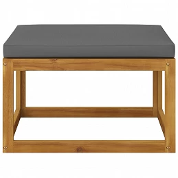 Acquista Poggiapiedi con Cuscino Grigio Scuro in Massello d'Acacia con riferimento GHV-311864 della ditta GARDENHOME