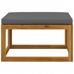 Acquista Poggiapiedi con Cuscino Grigio Scuro in Massello d'Acacia con riferimento GHV-311864 della ditta GARDENHOME