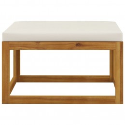 Acquista Poggiapiedi con Cuscino Bianco Crema in Massello d'Acacia con riferimento GHV-311865 della ditta GARDENHOME